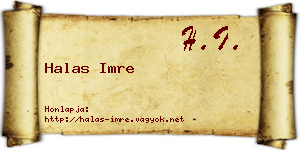 Halas Imre névjegykártya